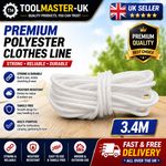 3.4M Garden Umbrella Replacement Cord Heavy Duty Nylon Parasol Rope for Garden