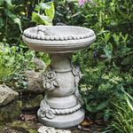 Beautiful Rose and Rope Design Garden Birdbath With Intricate Detail by DGS 