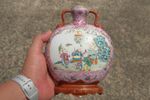 C0065. Famille Rose Wall Vase with Boy & Bumper harvest, Qianlong Mark