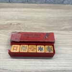 Vintage K & C Ltd London Butterscotch Bakelite Poker Dice In Box