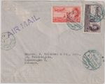 🇪🇬 Egypt 1947 Cairo to Copenhagen Denmark Airmail Cover