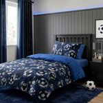 Kids Football Duvet Cover Pillowcase Set Boys Girls Single Double Bedding