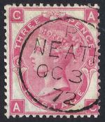 QV sg103 3d rose (A-C) plate 8 with fine 1872 NEATH cds
