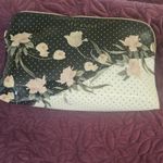 Ted Baker Floral Polka Dot Zip Make-Up Bag Cosmetic Pouch Black/White