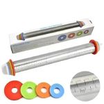DSL Stainless Steel Adjustable Rolling Pin Thickness Ring Non Stick French Style