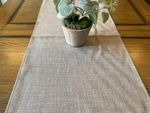 SALE Table Runner in Peony & Sage Truffle Linen - 34cm x 195cm WAS £28