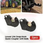 2PCS CAT II Lower Link Snap Hook Quick Coupler with Balls φ56mm weld on end
