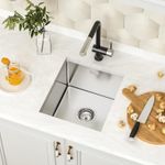 TORVA 38 x 43 x 23 cm Inset/Undermount Kitchen Sink, 1.5 mm Thickness Stainless