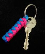Paracord keyring, SMALL, light weight, snake knot, two colours.