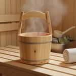 Wooden Pail and Ladle Natural Wood Wooden Ladle Traditional Craft