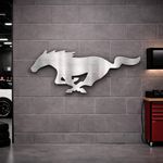 Mustang- 80cm Aluminum Logo Name Car Garage WALL SIGN Shed PROMO sky