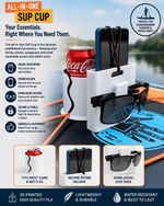 Stand Up Paddle Board Universal Phone, Drink & Sunglasses Mount | SUP Accessory