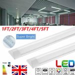 LED Batten Tube Lights 2ft 3ft 4ft 5ft 8ft Strip for Office Ceiling Garage 6500K