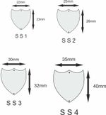 Flat chrome record shield - 4 sizes - engraved or blank - supplied with pins
