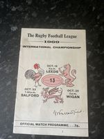 RUGBY LEAGUE INTERNATIONAL CHAMPIONSHIP PROGRAMME ENGLAND v FRANCE 1969