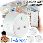 4x Wireless Smart Plug WiFi Sockets Bluetooth Power Switch for Google Home Alexa