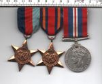 1939/45  MOUNTED TRIO OF GENUINE WORLD WAR II MEDALS AND RIBBONS (654)