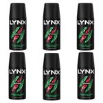 6 x Lynx Africa Deodorant Bodyspray Travel Size 35ml
