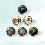 Eye of Horus Glass Pin Badge  – Egyptian Mystic Protection. All Seeing Eye