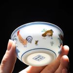 Diameter 2.6-in Chinese Jingdezhen Porcelain Chenghua Small Chicken Jar Cup