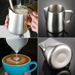350/600/1000ml Milk Jug Frother Coffee Latte Cup Pitcher Stainless Steel