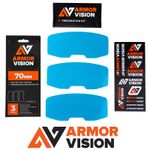 NEW 70mm ARMOR VISION MX GOGGLE SMART FILM  WIDE LENS PROTECTOR STRIPS - 3 PACK