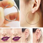 A Pair of Clip On Hoop Earrings Spring Catch Non-Pierced 13–60mm