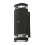 Litecraft Holme Up & Down Outdoor GU10 Wall Light With Photocell Sensor - Black 