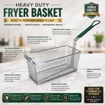 2X  Heavy Duty Chip Fish Fat Frying Deep Fryer Basket Commercial 336x165x152mm.
