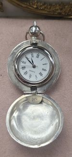 VINTAGE STERLING SILVER 925 QUARTZ FOB WATCH – 30MM – 26.14G Rare Beautiful 