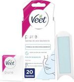 Veet Pure Inspirations Wax Strips for Face Hair Removal 20 strips + 4 wipes