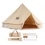 Uimoso Canvas Bell Tent 4m/13.12ft 4-Season Camping Yurt Tent with Stove Jack