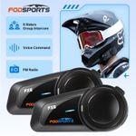 2x FX6 Helmet Intercom Motorcycle Bluetooth Headset 1000m 6 Riders Communication