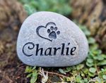 Memorial Pet Stone Hand Deep Engraved Personalised Pebble / Cobble Fur Friends