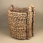 Large Cylinder Basket Woven Wicker Antique Storage Handles Laundry Round Logs