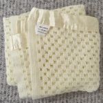 yellow acrylic cellular pram blanket 80x80cm EEC satin trim