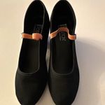 Footsion Black Canvas Women’s Dance Shoes Character Heels Elastic Strap UK 4