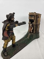 Antique June 23 1896 Patent William Tell Cast Iron Mechanical Bank Works