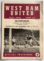 WEST HAM UNITED v Olympiakos Greece (Cup Winners Cup) 1965/1966