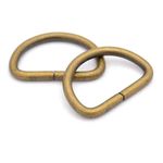 METAL D-RINGS D RING SLIDER NON WELDED MATT BRASS FINISH  Inner Width 20mm