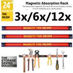 3x/6x/12X Heavy Duty Magnetic Tool Bar Holder Strips Storage Garage Wall Rack