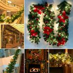 9ft Christmas Garland Decoration Door Wreath Xmas Fireplace