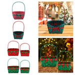 Christmas Gift Basket Storage Basket Christmas Decoration Bowknot Flower Basket
