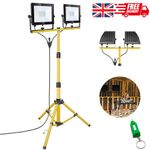 LED Work Light 2x50W Twin Site Lights IP66 Tripod Flood Portable Inspection Lamp