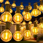 15m-120m Outdoor Festoon String Lights Mains Powered LED G40 Bulb Garden Lights