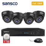 Security System SANSCO CCTV 8CH 5MP HD DVR Home Outdoor 1080P IR Camera 1TB HDD