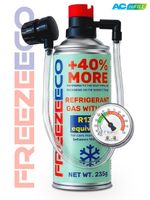 FREEZEECO HOBBY Car Aircon Recharge Kit R134a Gas&Oil Refill Top Up + Gauge Hose
