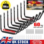 4/8 Ex-Large Heavy Duty Storage Hooks Garage Shed Brackets Ladder Bike Wall Tool