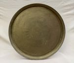 Vintage Etched Indian Brass Round Tray 47cm Decorative