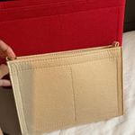 Beige Felt Handbag Organiser Insert with Card Slots & Compartments